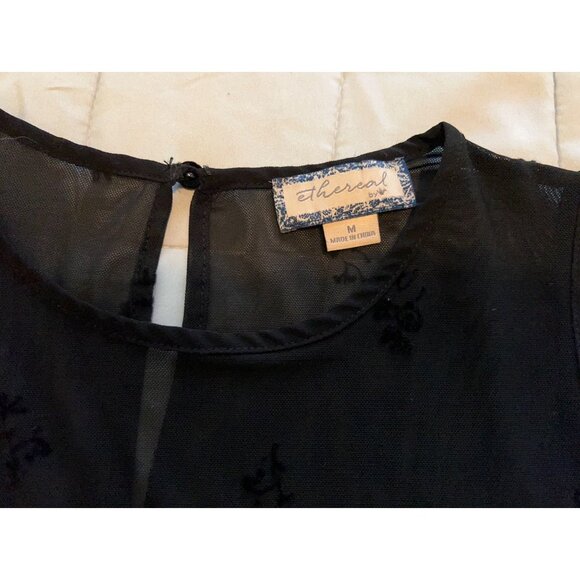 Ethereal/ Womens/Lace Boho Fairy/ Dress Sz Medium Black - Picture 15 of 16